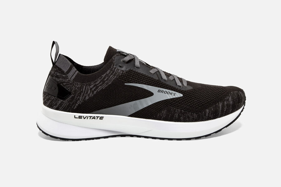 Brooks Levitate 4 Road Running Shoes Mens - Black/White - WSDIC-0137